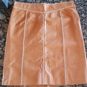 Gap Genuine Leather Skirt w Contrast Stitching